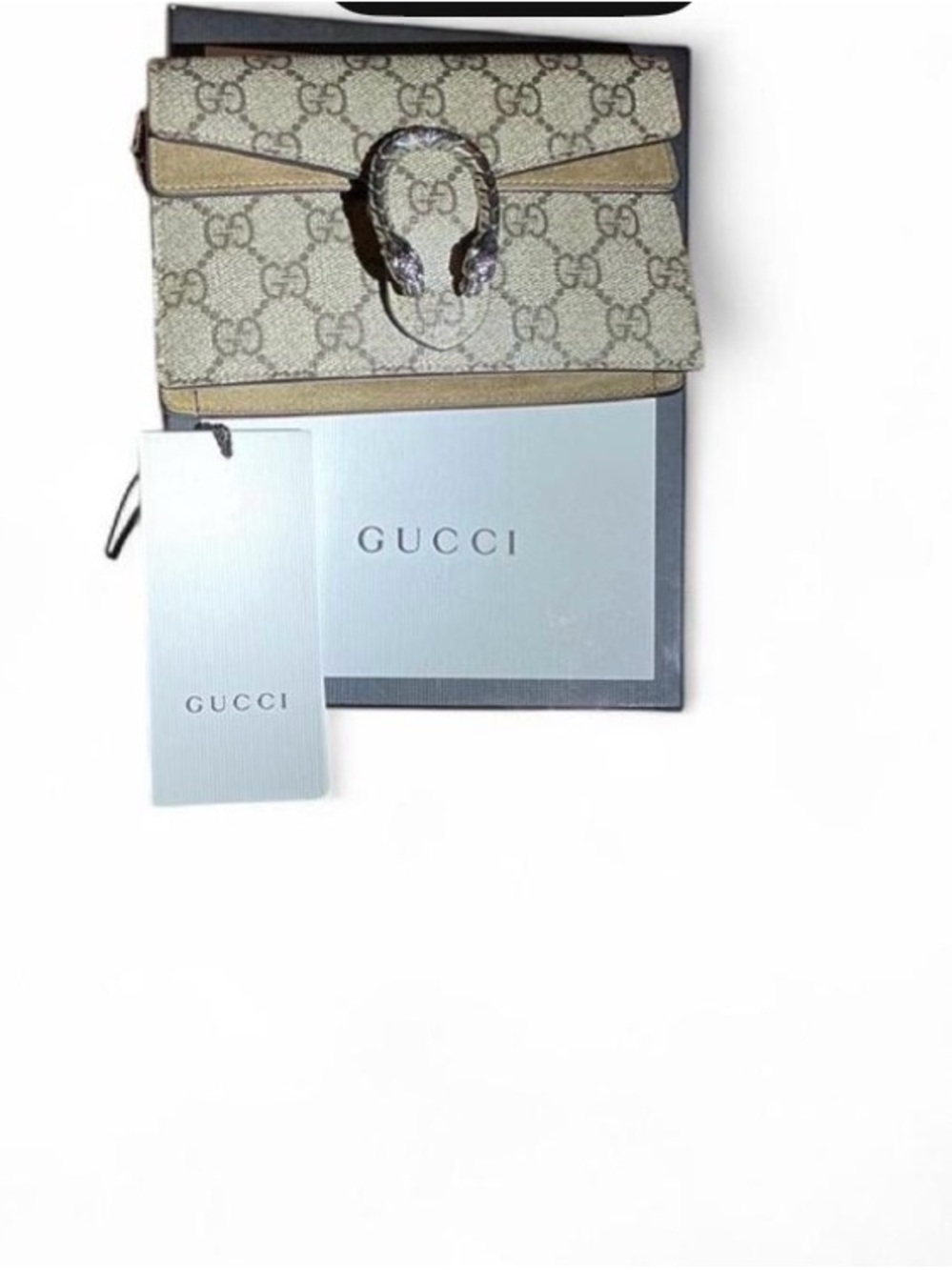 GUCCI GG Supreme Beige/Tan Dionysus Small Shoulder Bag